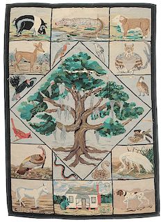 Low Country Folk Art Hooked Rug