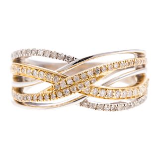 A Ladies Diamond Braided Band in 14K
