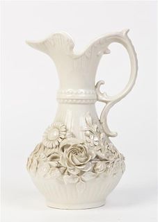 A Belleek Aberdeen Vase, Height 9 1/4 inches.