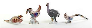 Three Herend Porcelain Ornithological Figures, Height of tallest 6 inches.