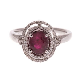 A Ladies Ruby & Diamond Ring in 14K Gold