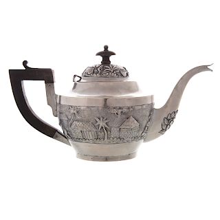 Asian silver teapot