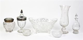 A Collection of Cut and Molded Glass Articles, Height of tallest 10 1/2 inches.