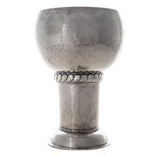 Georg Jensen style hammered sterling chalice