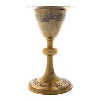 Gilt sterling silver chalice and paten
