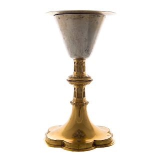 Gilt sterling silver chalice and paten