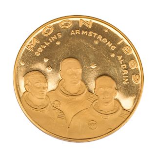 1969 Moon Apollo 11 Gold Medal 2.197 Oz. AGW