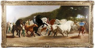 After Rosa Bonheur, "The Horse Fair", 1859, O/C