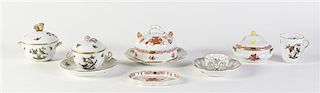 A Collection of Herend Porcelain Serving and Table Articles, Width of widest 7 3/4 inches.