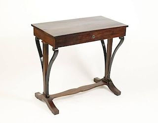 Neoclassical Period Single Drawer Walnut Table