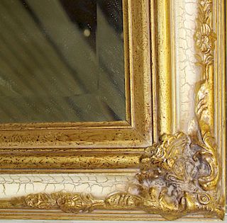 mid-20th c. beveled gilt frame over mantel mirror