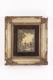 Framed Miniature Figural Painting on Ivory, 19th C
