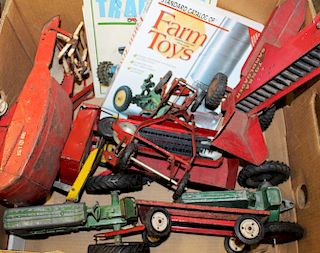 lot of vintage metal farm toys