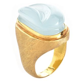 H. Burle Marx Aquamarine and 18K Gold Ring