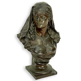 Antique French Spelter Orientalist Female Bust