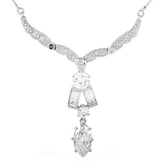 5.24ct TW Diamond and Gold Pendant Necklace