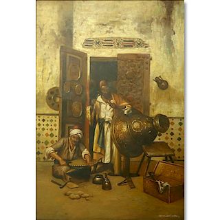 Orientalist Oil/Canvas "The Copper Merchants"