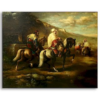Modern Orientalist O/C "Bedouin Horsemen"