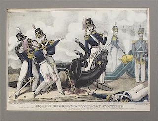 An American Handcolored Lithograph, James Baillie, Height overall 18 1/2 x width 20 inches.