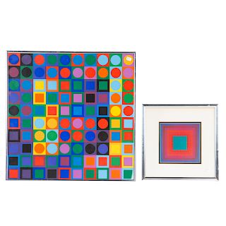 Victor Vasarely. Pair of lithographic prints