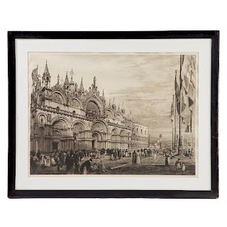 Axel H. Haig. "Piazza San Marco, Venice," etching