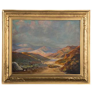 Oscar Berninghaus. "Mountainous Landscape," oil