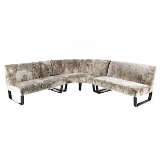 Contemporary upholstered three-piece section sofa
