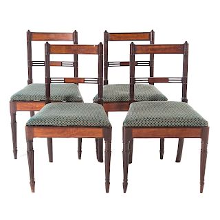 Set four Regency mahogany side chairs