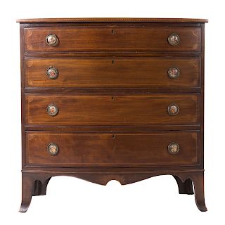 Federal style inlaid mahogany chest of drawers