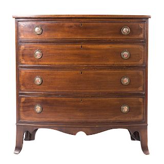 Federal style inlaid mahogany chest of drawers