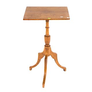 Federal style tiger maple candlestand