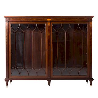 Federal style inlaid mahogany bookcase