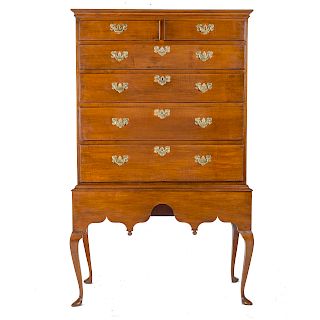 Queen Anne maple chest on stand
