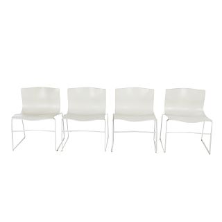 Four Knoll molded handkerchief side chairs