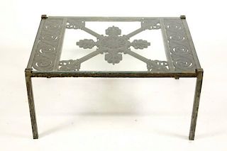 Continental Wrought Iron Table w/ Glass Top