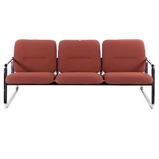 Steelcase Contemporary upholstered chrome bench
