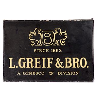 L. Greif & Bro. gilt and glass sign