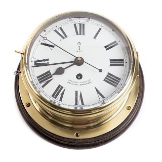 Prescott Clock Co. brass Bulkhead clock