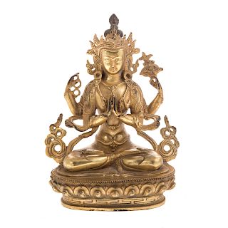 Indian gilt-bronze deity