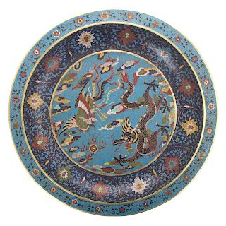 Chinese cloisonne enamel footed bowl