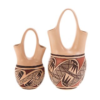 Two Carla Nampeyo pottery wedding vases