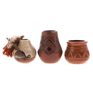 Three Native American pots