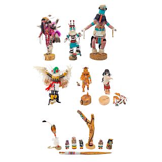 Assorted Native American effigy and Kachina dolls