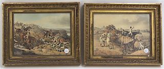 A Set of Six English Equestrian Prints, Height 9 x width 12 1/4 inches.
