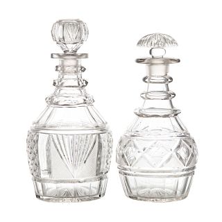 Two Anglo-Irish cut glass decanters