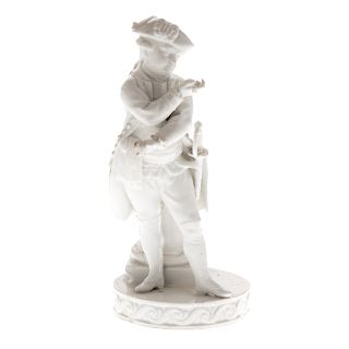 Meissen white porcelain boy soldier
