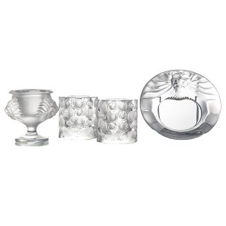 Four Lalique crystal smoking articles
