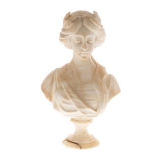 Grande Tour carved marble bust classical beauty