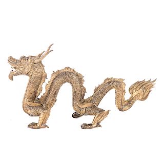 Large Asian gilt-metal dragon