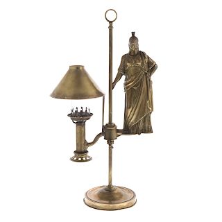 Victorian brass figural oil lamp